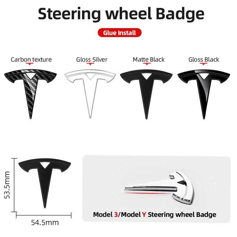 

Car Sticker Tesla 1 piece ABS Car Hood Emblem Front Bonnet Logo Rear Trunk Badge teering Wheel Cover For Tesla Model 3 Mode Y Au Carbon
