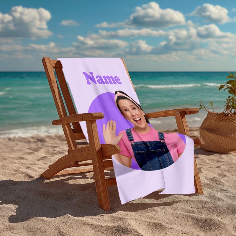 Custom Name Ultra-Soft Beach Towel with Ms. Rachel Theme,Ideal for Pool - Camping, Diving - Perfect Travel Essential, Vibrant Beach Towel.