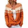 Fair Isle Color Block Single-Breasted Cardigan - Women's Autumn/Winter Knitwear