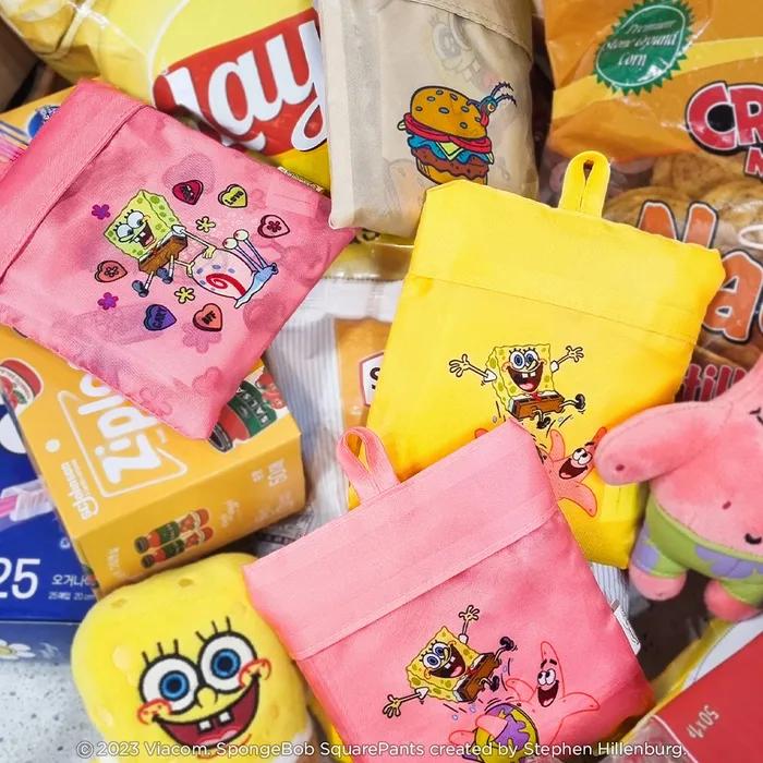 4 Types of SpongeBob Portable Shopping Bags Foldable Market Bags