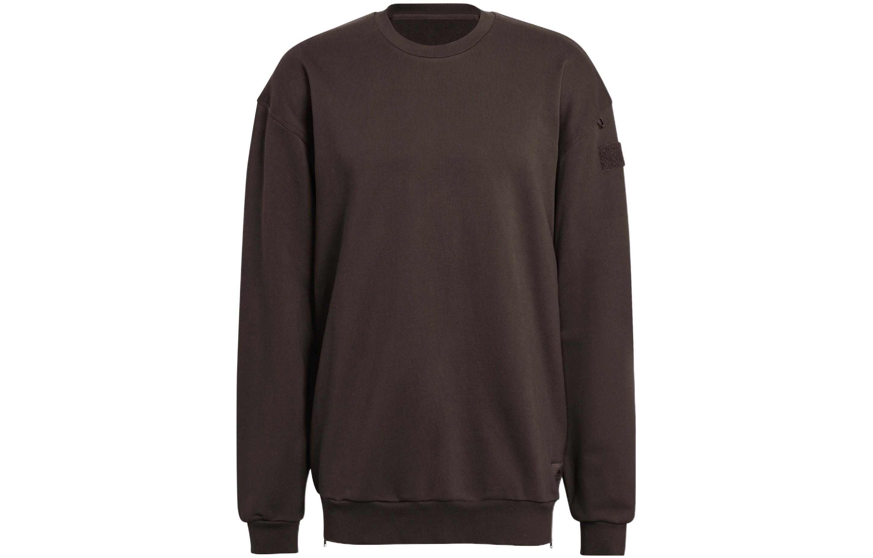 Adidas Sweatshirts Men s Dark Gray Olive Green Crew Neck Moderate HG6637 XS