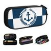 Custom Nautical Anchor Themed Design Pencil Case for Girl Boy Big Capacity Sailing Sailor Pen Box Bag Stationery