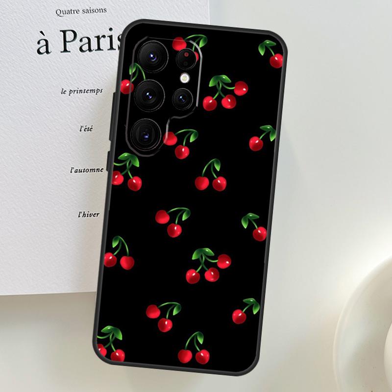 Food Fruit Red Cherry Case For Samsung Galaxy S26 Ultra S25 S23 S22 S21 S24 Ultra S10 S20 Plus S25 FE Phone Cover
