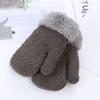 Plus Velvet Kids Gloves Thick Full Finger Gloves Keep Finger Warm Knitting Mittens  Winter