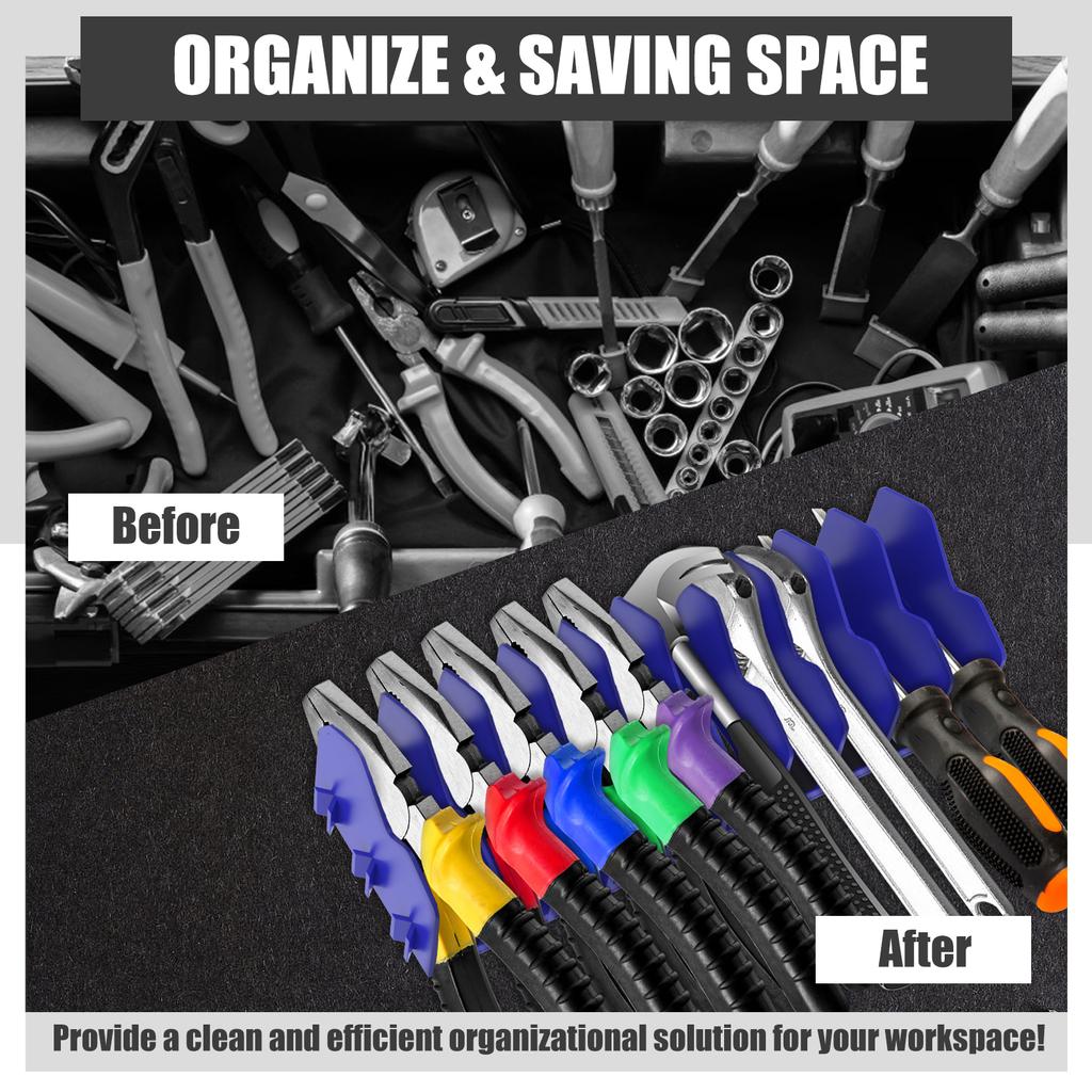 Pliers Organizer Rack with Nonslip Rubber Base 10 Slots Plier Rack Space Saving Plier Cutters Screwdriver, Wrench Tool Organizer