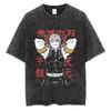 Hot Japan Anime Demon Slayer Rengoku Kyoujurou Manga Graphic Print T-Shirt Men Women Vintage Washed Harajuku Fashion Cotton Loose Casual Oversized Top