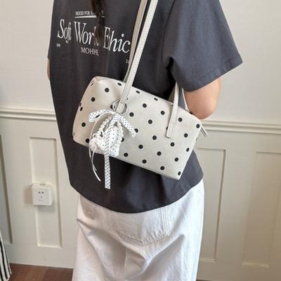 New Niche Polka Dot Handbag Casual Large-capacity Oblique Span Bag Simple Commuting Versatile Tote Bag