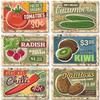 MISES Vegetable And Fruit Metal Tin Sign Retro Metal Plaque Decorative Plate Man Cave Studio Farm Metal Sign Kitchen Wall Plate