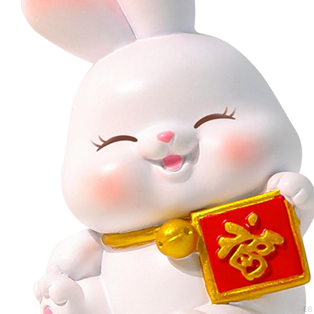 Statue Bunny Figures Decoration Sculptures for Living Room Office Lantern Festival Housewarming