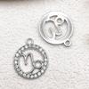 Zodiac Diamond-Studded Round Pendant Jewelry Set: Keychain, Bracelet, Necklace, Earrings