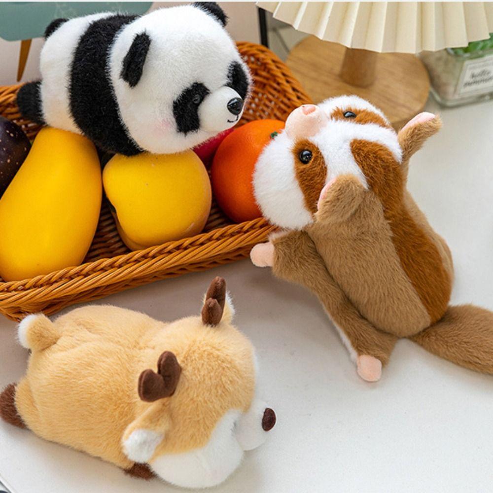 Husky Raccoon Doll Clip Border Collie Deer Plush Doll Kawaii Panda Plush Toy  Kids Gifts