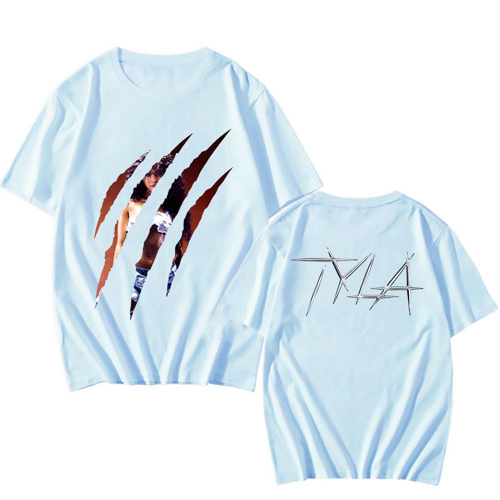 Tyla T-shirt for Spring/Summer Vintage Hip Hop Tee-shirt Short Sleeve O-neck Tshirt Gothic Punk Clothes Cotton Tops