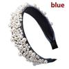 New Winter Women Fashion Pearl Rhinestone Headband Velvet Padded Hair Band Luxury Headwear Ladies Ha