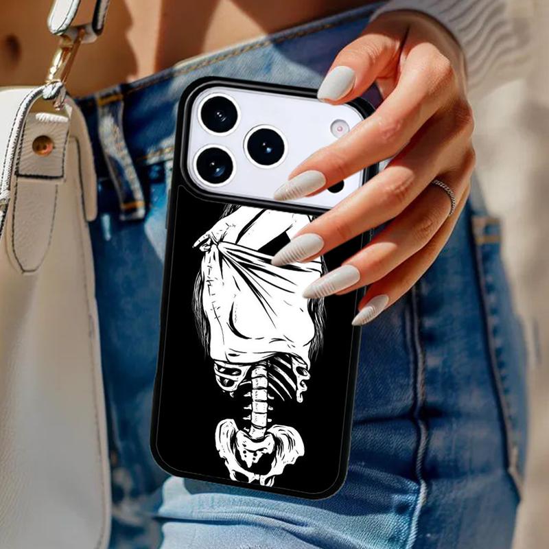 Aesthetic Skeleton Phone Case For iPhone 17 Air 14 15 13 12 Max Cover For Apple 14 15 16 16e 11 Pro Max Plus Coque