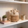Knit Capybara Mini Handbag With Open Top And Card Pocket For Casual Daily Use