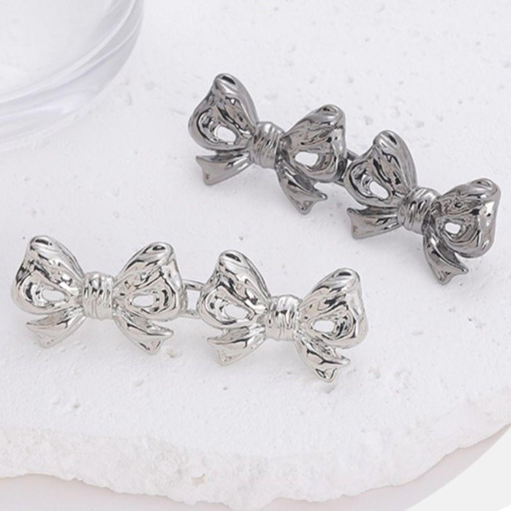 Waist Buckle Bow Pants Button Tightener Zinc Zinc Alloy Jean Buttons for Loose Jeans  Unisex