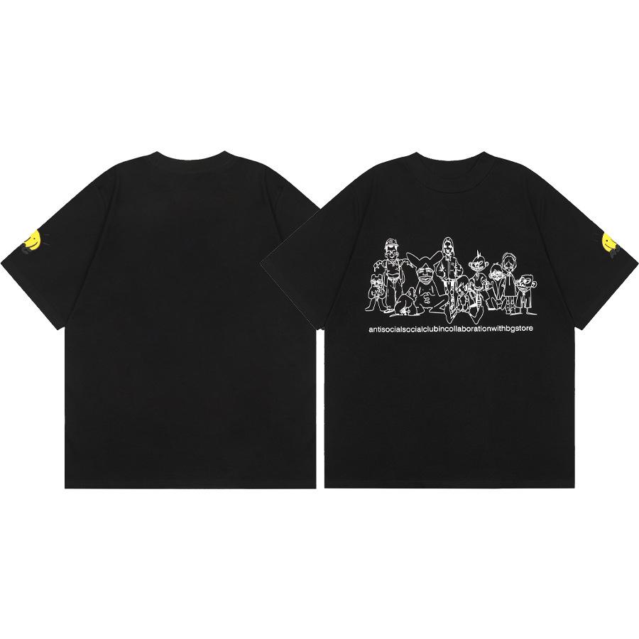 Difference Market Currency ASSC CLUB Hiroshi Fujiwara Lightning Series Printed Men's and Women's Loose Casual Short Sleeve T-Shirt