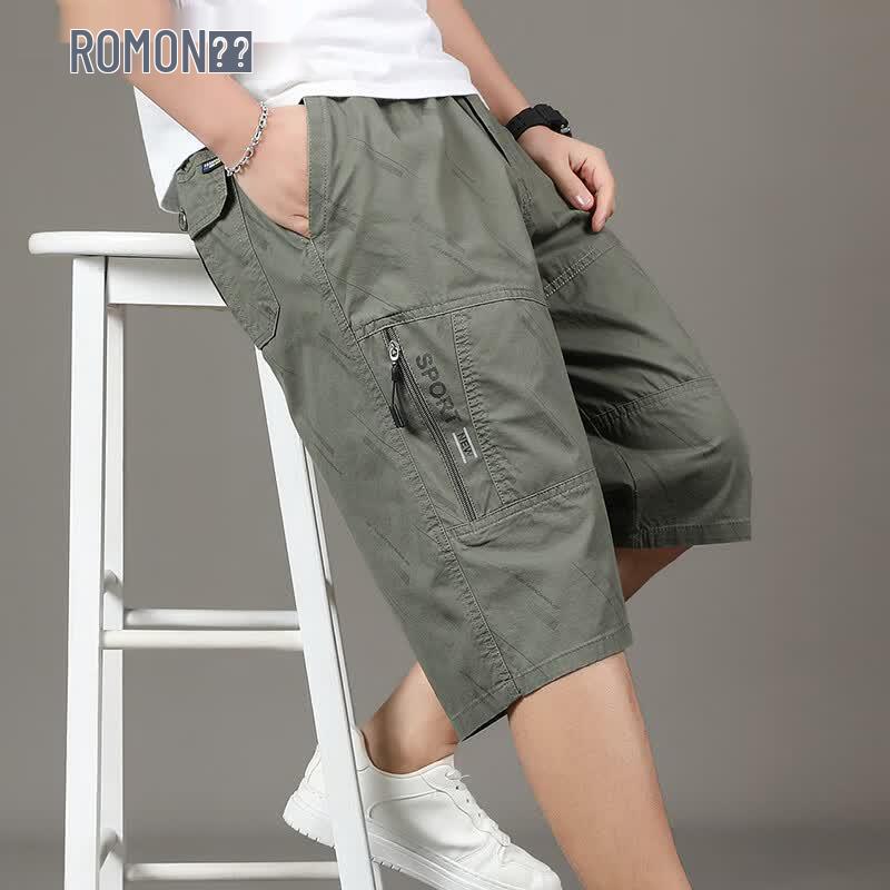 ROMON Men s Loose Fit Summer 3/4 Length Cargo Shorts 4XL