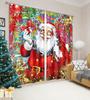 Christmas Pattern Thick Blackout Curtain Printed Partition Kitchen Door Decorative Cartoon High Shading Drapes Cafe Restaurant