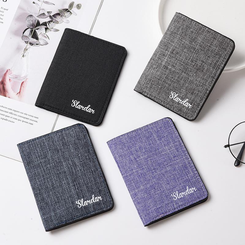 Ultrathin Men's Canvas Wallet - Compact Driver's License and Card Holder