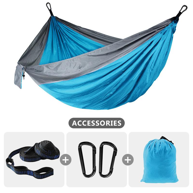 Camping Parachute Hammock 220x100cm Single Portable Outdoor Indoor Nylon Hammock Adult Child Swing For Adventure Garden