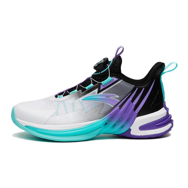 New Anta Abrasion Resistant Breathable Mid Top Children's Basketball Shoes Grass Purple White 312321118H-7