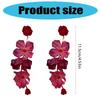 Long Flower Dangle Earrings Silver Rose Earrings Vintage Bohemian Jewelry Suitable for Women Party Holiday Wear