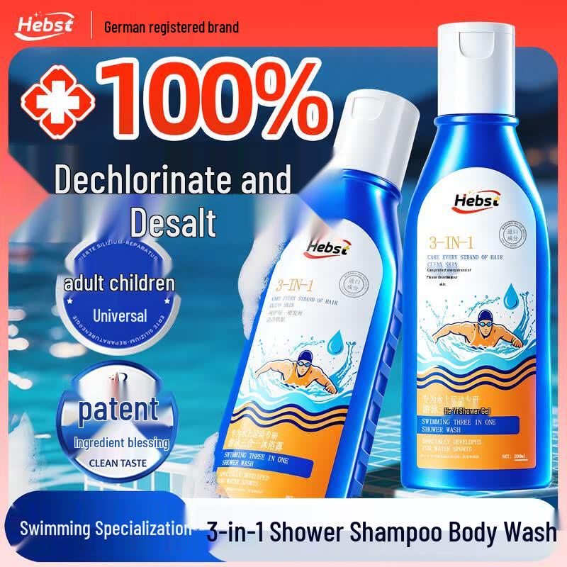 HEBST Post-Swim 2-in-1 Chlorine Removal Shampoo & Body Wash 200ml