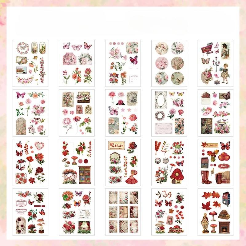 20pcs/pack Vintage PET Stickers Book Creativity Decorative Diary Album Scrapbooking Accessories Planner Diy Junk Journal Supplies