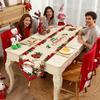 Table Runner Christmas Long Soft Christmas Decorations Gingerbread Man Santa Runner Table Cloth For Winter Party Decorations