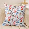Beautiful Floral Ins Retro Cushion Cover Silky Short Plush Invisible Zipper Dustproof Sofa Pillow Case for Home Decor
