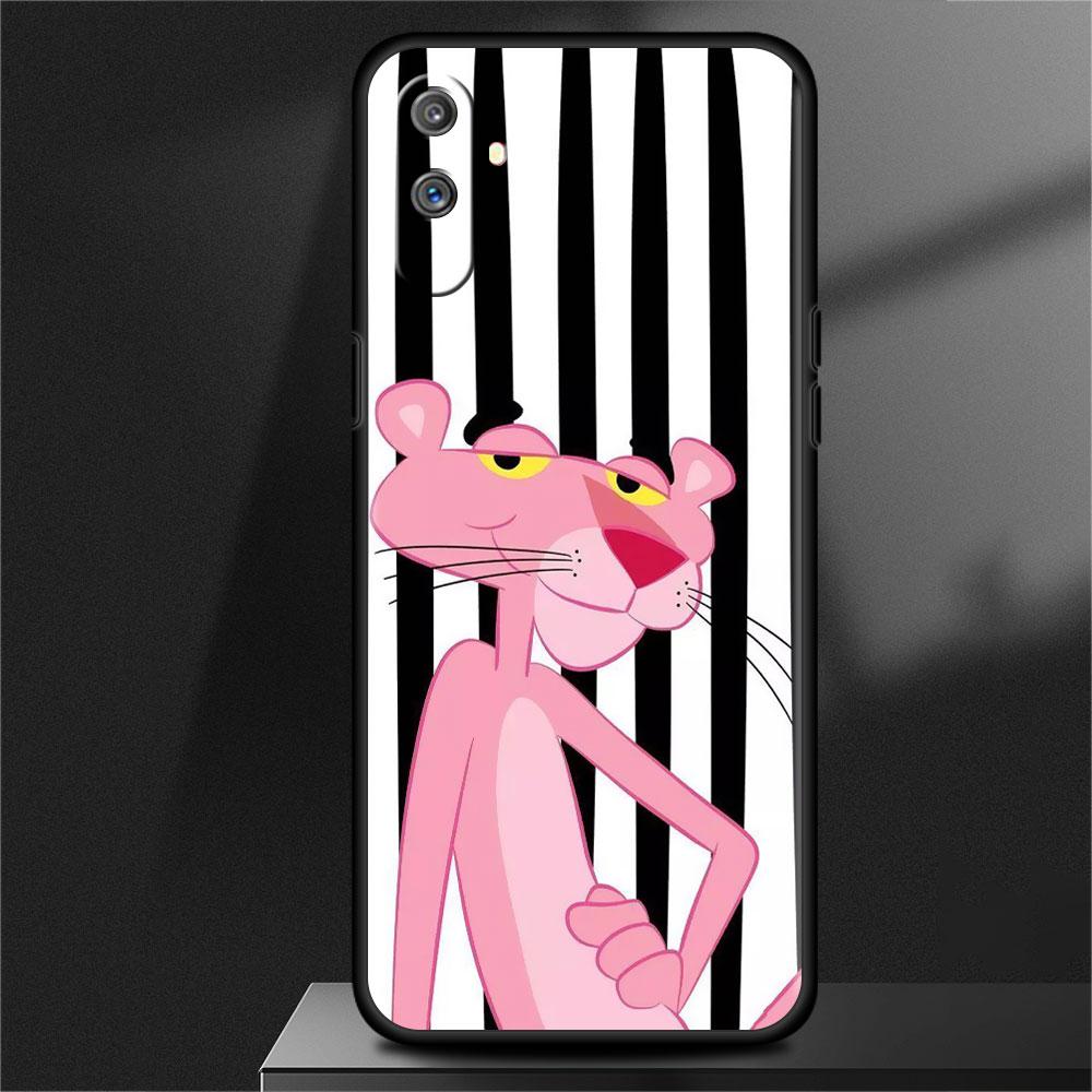 Cute Pink Panther Soft Case For Oppo Realme 8 9 7 Pro C21Y C21 GT Neo 2 Pro 3 8i C3 C35 C15 C12 C11 6 Silicone Funda Phone Cover