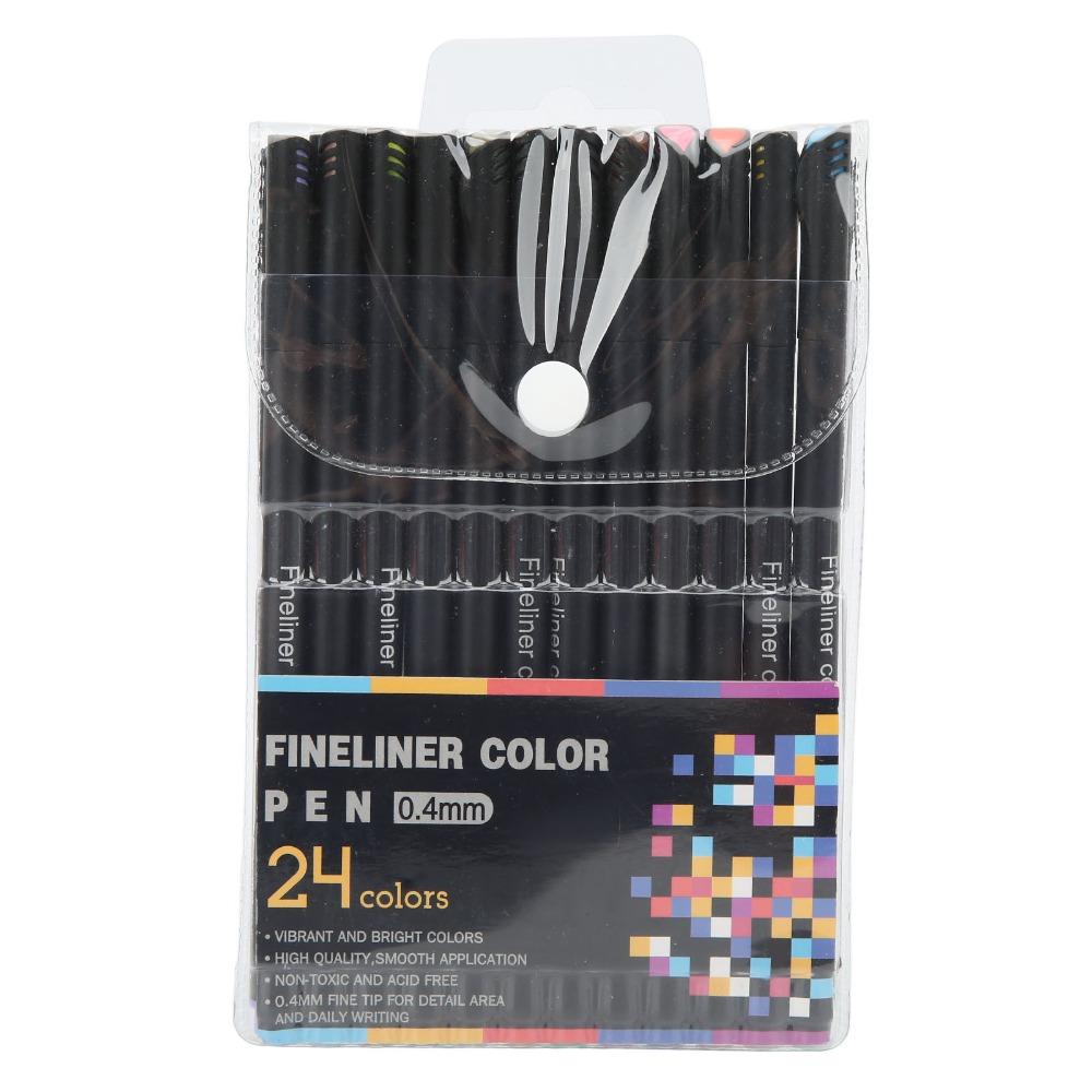 0.4mm Thin Tip Fineliner Pens 24 Colors Drawing Markers Fineliner Color Pens Set  Journaling