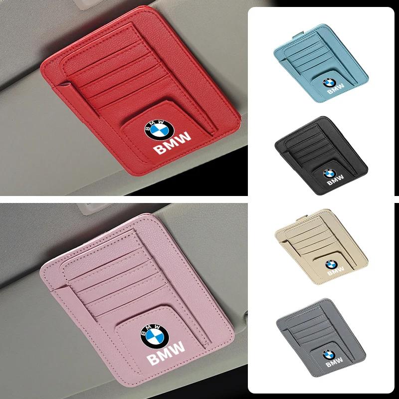 BWX1 2026 Car Sticker Car Sun Visor Glasses Clip Storage Holder Card Bag For BMW G30 G20 F30 F10 F40 E92 E91 G05 G06 G07 G11 G01 G02