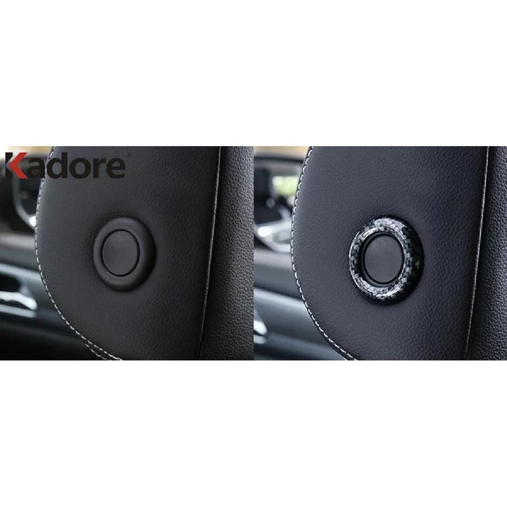 Car Seat Headrest Adjust Switch Button Cover Trim For Volkswage VW Teramont Atlas 2017- Carbon Fiber Interior Accessories