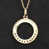 Ciondolo Cerchio Familiare Zaffiri Multicolore Argento Sterling 925 Placcato Oro Inciso Gioiello Raffinato Regalo per Lei