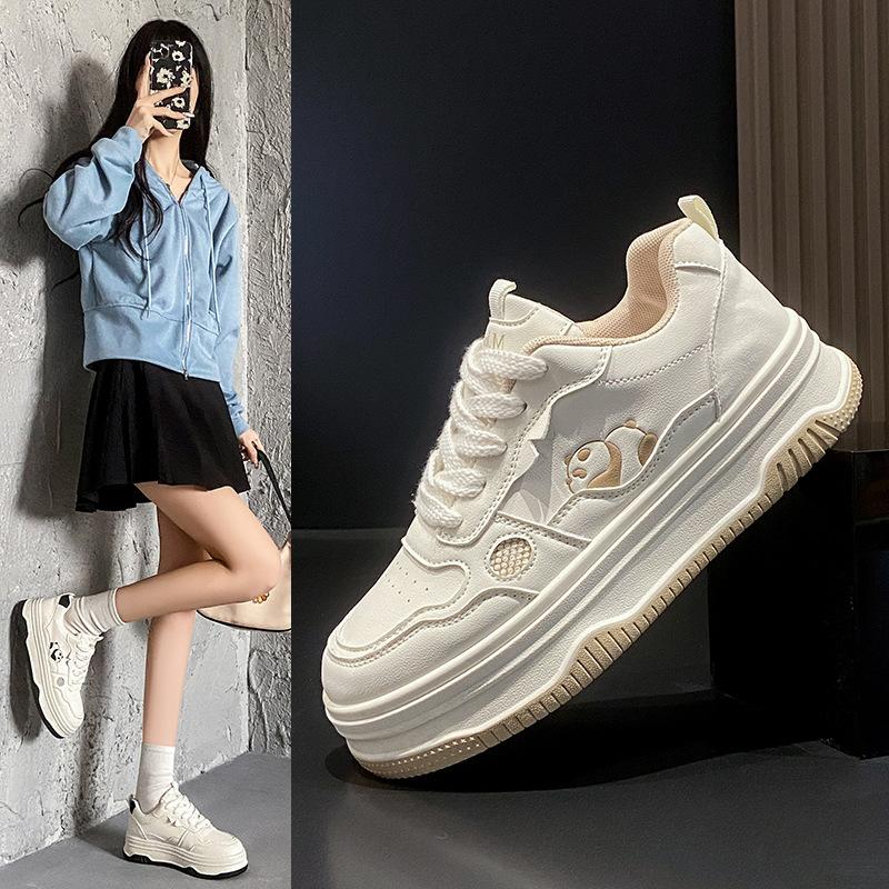 Neu Panda Stil Weiße Schuhe Weiblichen Frühling Studenten Alle-Spiel Casual Plattform Mode