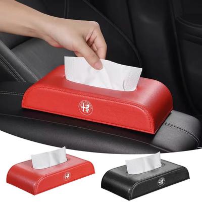 1pc Leather Supplies Seat-type Center Console Car Tissue Box For GT 147 159 156 166 Giulietta Tonale Volante 8C