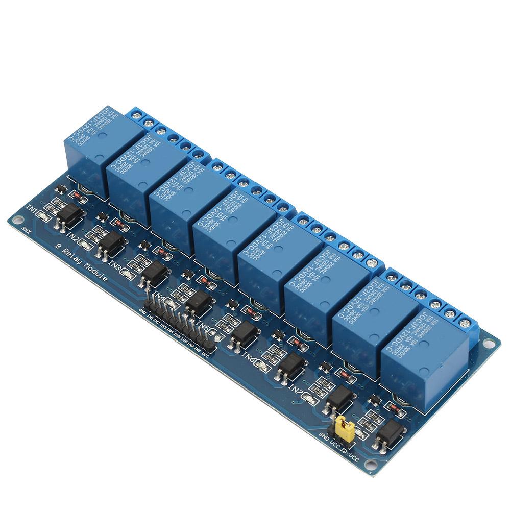

8 Channel Relay Module with Optocoupler Isolation Blue Board PLC Relay Module for Control(12V)