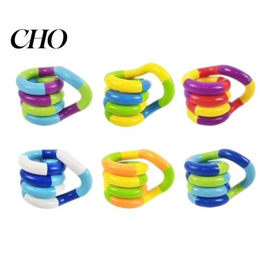 Hand Relaxation Toy 2/4/6Pcs Stress Relief Plastic Twisted Focus Aid Finger Sensory Fidget Flexibility Training Portable Educational Twisting Loop