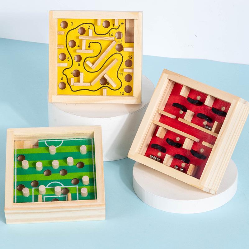 Toddler Wooden Maze Coordination & Balance Game - Educational Marble Rolling Toy