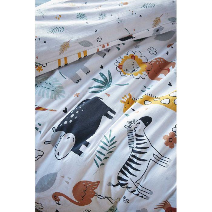 Parure de couette toutes dimensions "Savane" Réversible 100% Coton / 57 Fils/cm² - - Parure de couette 200 x 200 cm + 2 Taies d'ore