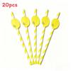 Degradable Paper Straws For Parties With Lemon Pattern For Cake Drinks And Cocktails