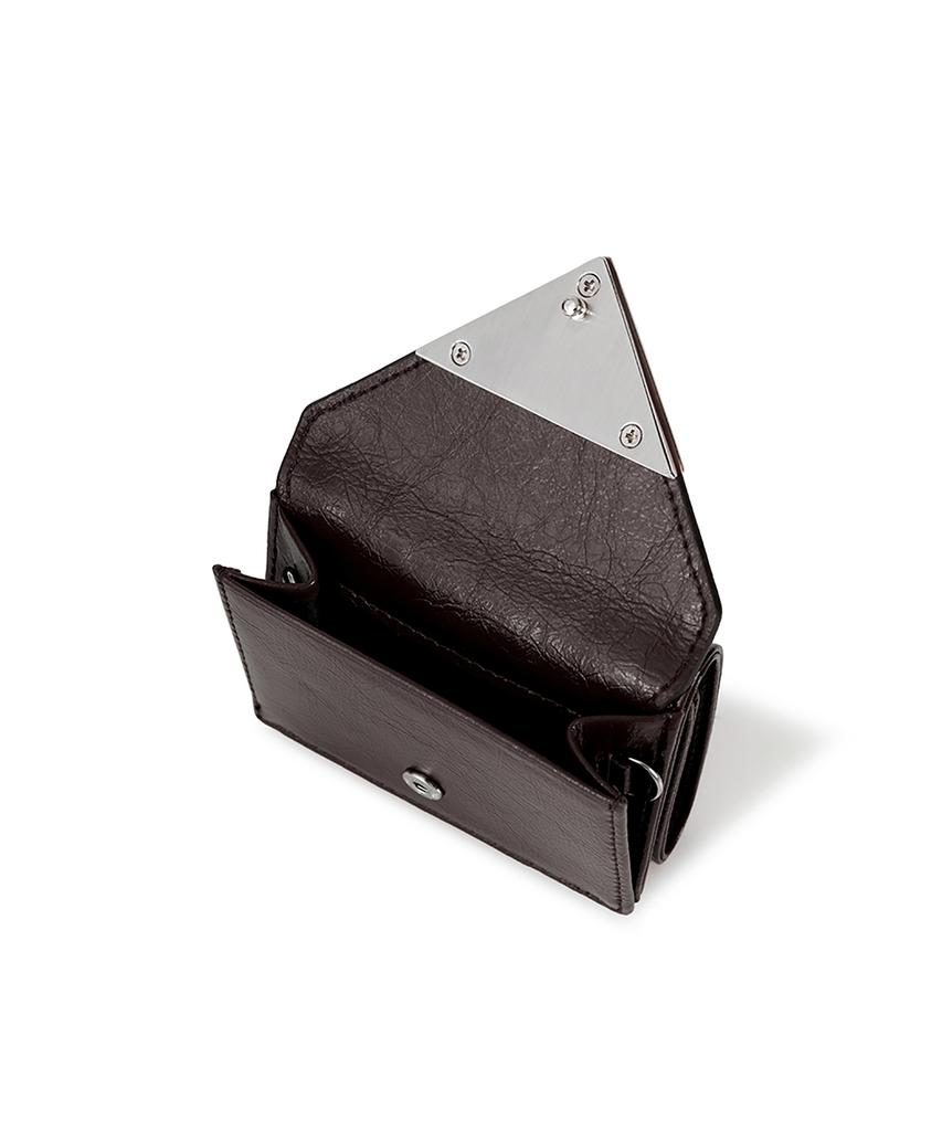 Fennec Crinkle Triangle Triple Wallet - Espresso