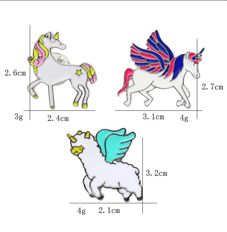 Cartoon Flying Horse Brooch Cute Animal Corsage Ornament Christmas Birthday Gift