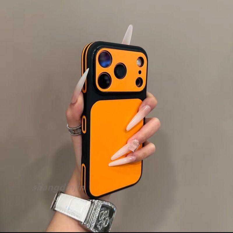 Elegant High-End PU Leather Phone Case for Apple 17 ProMax - Plain Color, Full Coverage for 17 Large Windows