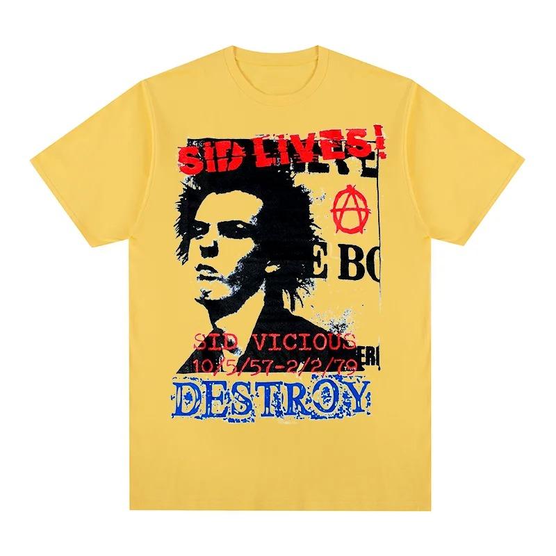 

Sid Vicious SID LIVES Graphic Unisex Commemorate Shirt 2026 Summer New Unisex Women Rock Fashion Cotton Short Sleeve Tshirt Y2k 4XL
