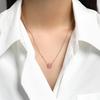 Shining smart round pendant chain, niche design high-end colored diamond round main stone beating heart necklace
