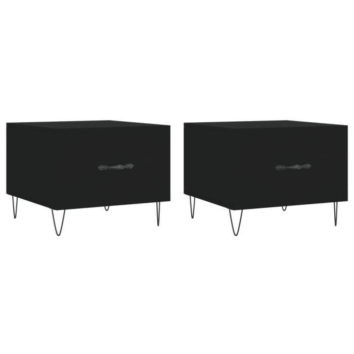 VidaXL Coffee Tables 2 Pcs Black 50x50x40 Cm Engineered Wood 829383