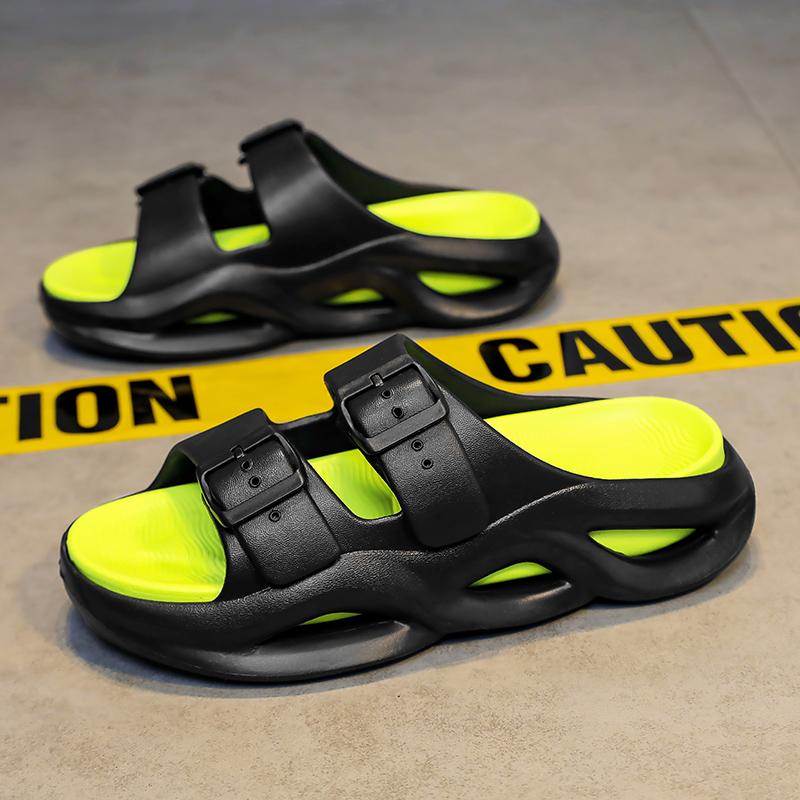 Módní trendy pánské sandály s tlustou podrážkou, venkovní, ležérní, protiskluzové, lehké, základní, plážové boty, letní dovolenkové sandály pro muže